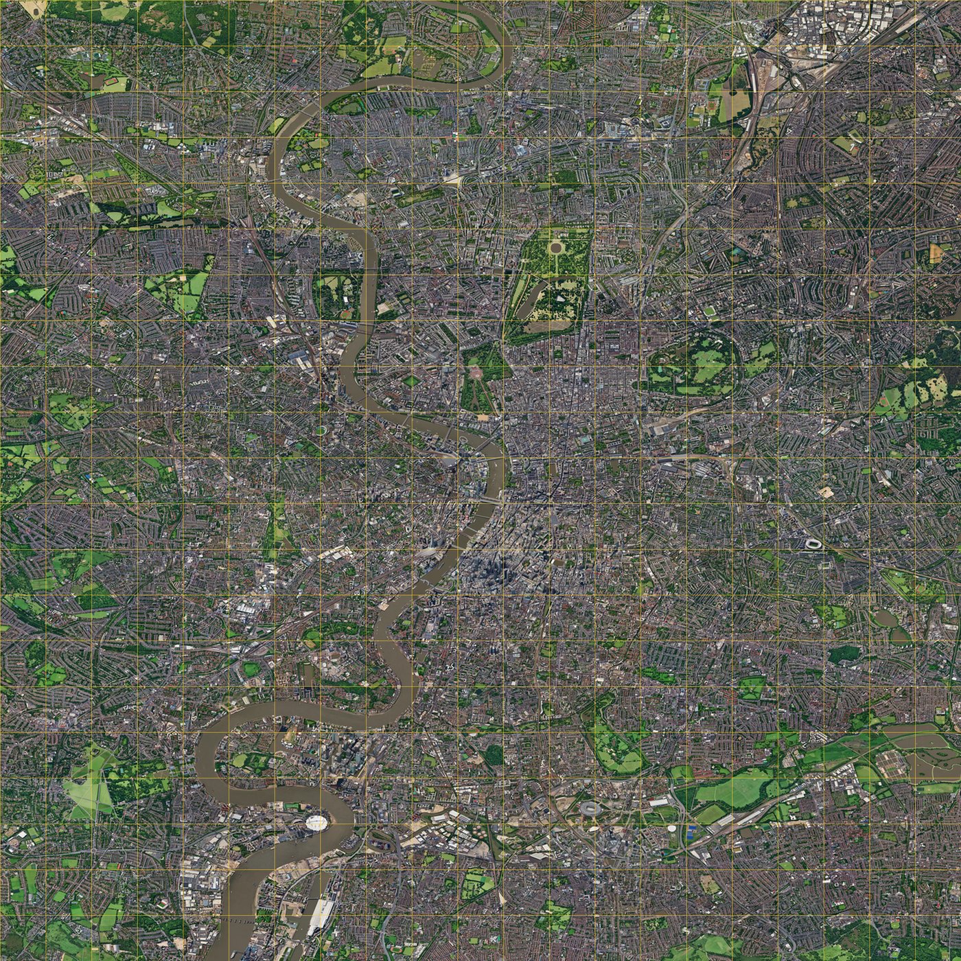 The grid of squares over London